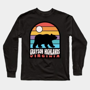 Grayson Highlands State Park Camping Virginia Bear Long Sleeve T-Shirt